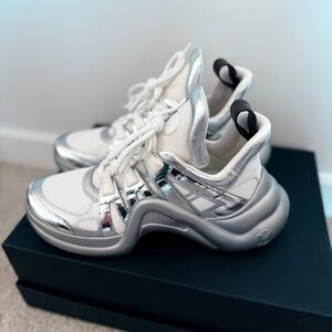 Louis Vuitton Archlight Women's Silver and White Sneakers